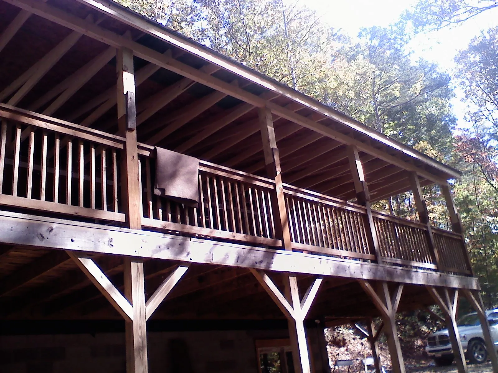Timber framing under a new elevated porch and deck — Roof Leak Repair in Tunica by Roofing Brothers